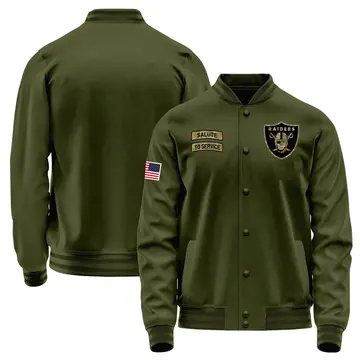 Men's Las Vegas Raiders Olive Salute to Service Sideline Performance Jacket