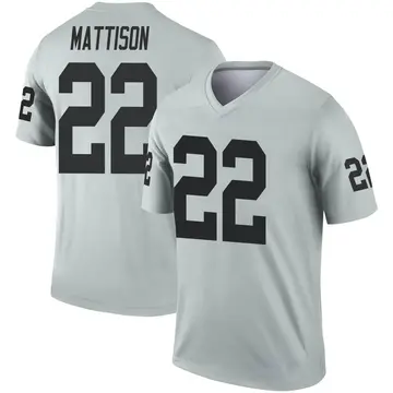 Youth Las Vegas Raiders Alexander Mattison Legend Inverted Silver Jersey By Nike