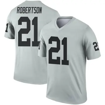 LAS VEGAS RAIDERS AMIK ROBERTSON #21 SIGNED SEWN STITCHED RUSH JERSEY JSA  CERT