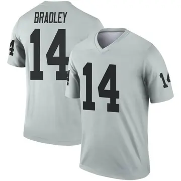 Youth Las Vegas Raiders Carter Bradley Legend Inverted Silver Jersey By Nike