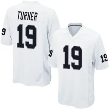 Youth Las Vegas Raiders DJ Turner White Game Jersey By Nike