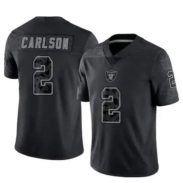 Youth Las Vegas Raiders Daniel Carlson Black Limited Reflective Jersey By Nike