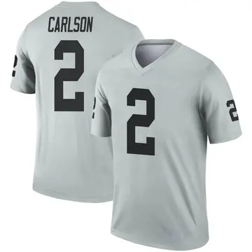 Youth Las Vegas Raiders Daniel Carlson Legend Inverted Silver Jersey By Nike