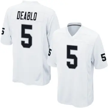 Youth Las Vegas Raiders Divine Deablo White Game Jersey By Nike