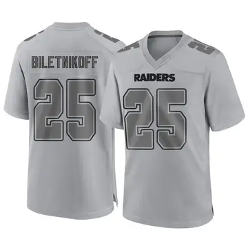 Youth Las Vegas Raiders Fred Biletnikoff Gray Game Atmosphere Fashion Jersey By Nike