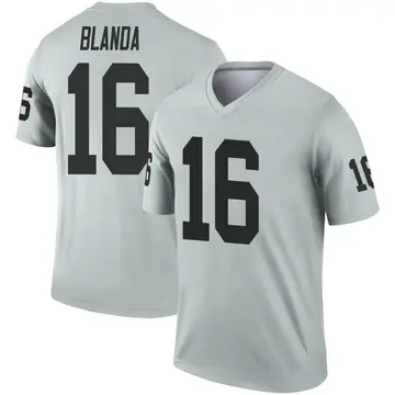 Youth Las Vegas Raiders George Blanda Legend Inverted Silver Jersey By Nike