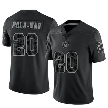 Youth Las Vegas Raiders Isaiah Pola-Mao Black Limited Reflective Jersey By Nike