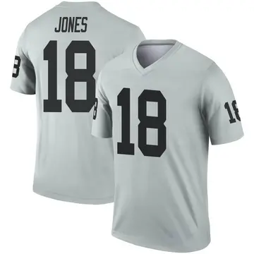 Youth Las Vegas Raiders Jack Jones Legend Inverted Silver Jersey By Nike