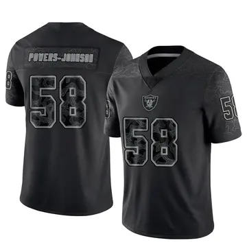 Youth Las Vegas Raiders Jackson Powers-Johnson Black Limited Reflective Jersey By Nike