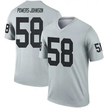 Youth Las Vegas Raiders Jackson Powers-Johnson Legend Inverted Silver Jersey By Nike