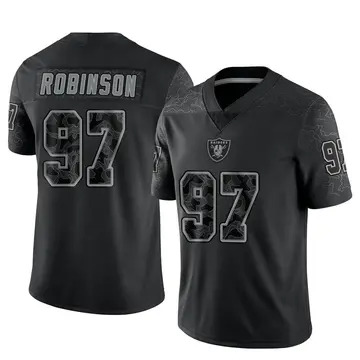 Youth Las Vegas Raiders Janarius Robinson Black Limited Reflective Jersey By Nike