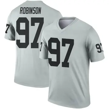 Youth Las Vegas Raiders Janarius Robinson Legend Inverted Silver Jersey By Nike