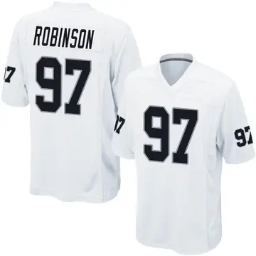 Youth Las Vegas Raiders Janarius Robinson White Game Jersey By Nike