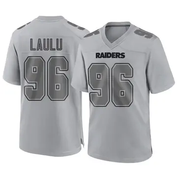 Youth Las Vegas Raiders Jonah Laulu Gray Game Atmosphere Fashion Jersey By Nike