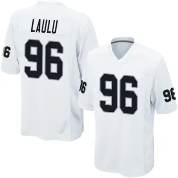 Youth Las Vegas Raiders Jonah Laulu White Game Jersey By Nike