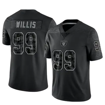 Youth Las Vegas Raiders Jordan Willis Black Limited Reflective Jersey By Nike