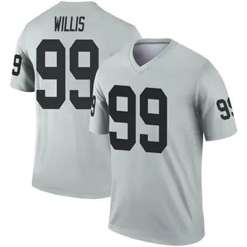 Youth Las Vegas Raiders Jordan Willis Legend Inverted Silver Jersey By Nike