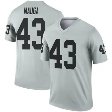 Youth Las Vegas Raiders Kana'i Mauga Legend Inverted Silver Jersey By Nike