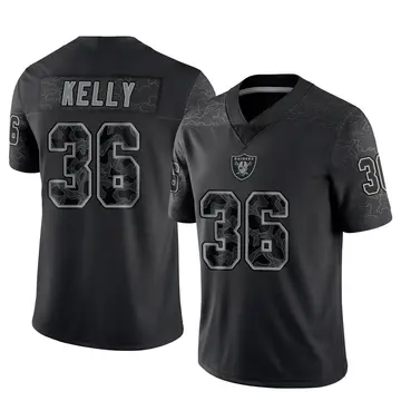 Youth Las Vegas Raiders Kyu Blu Kelly Black Limited Reflective Jersey By Nike