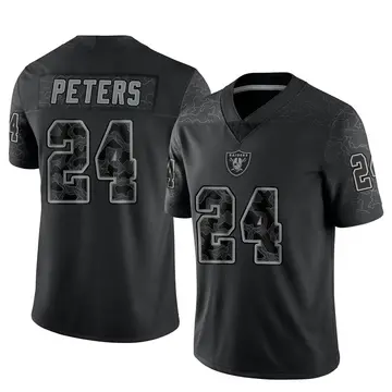 Youth Las Vegas Raiders Marcus Peters Black Limited Reflective Jersey By Nike