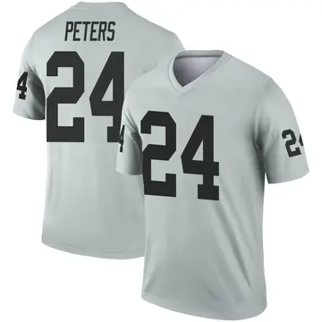 Youth Las Vegas Raiders Marcus Peters Legend Inverted Silver Jersey By Nike