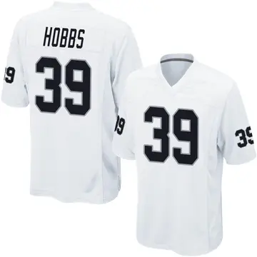 Nike Nate Hobbs Las Vegas Raiders Men's Limited White Color Rush Jersey