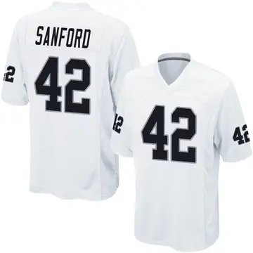 Youth Las Vegas Raiders Phalen Sanford White Game Jersey By Nike