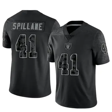 Youth Las Vegas Raiders Robert Spillane Black Limited Reflective Jersey By Nike