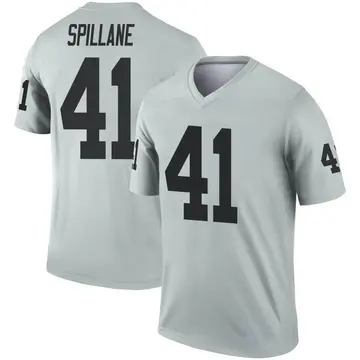 Youth Las Vegas Raiders Robert Spillane Legend Inverted Silver Jersey By Nike