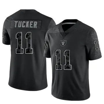 Youth Las Vegas Raiders Tre Tucker Black Limited Reflective Jersey By Nike