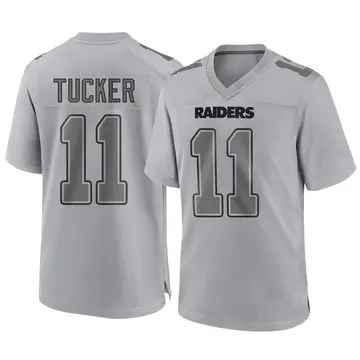 Youth Las Vegas Raiders Tre Tucker Gray Game Atmosphere Fashion Jersey By Nike