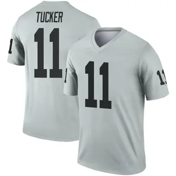 Youth Las Vegas Raiders Tre Tucker Legend Inverted Silver Jersey By Nike