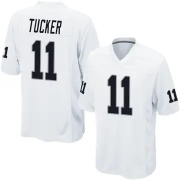 Youth Las Vegas Raiders Tre Tucker White Game Jersey By Nike