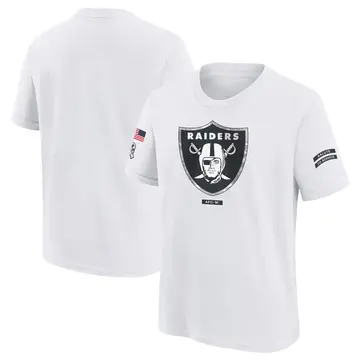 Youth Las Vegas Raiders White 2024 Salute To Service T-Shirt By Nike