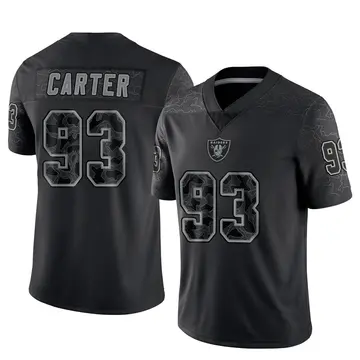 Youth Las Vegas Raiders Zach Carter Black Limited Reflective Jersey By Nike