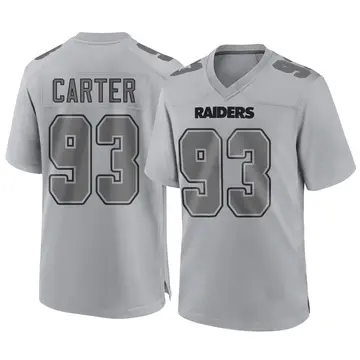 Youth Las Vegas Raiders Zach Carter Gray Game Atmosphere Fashion Jersey By Nike